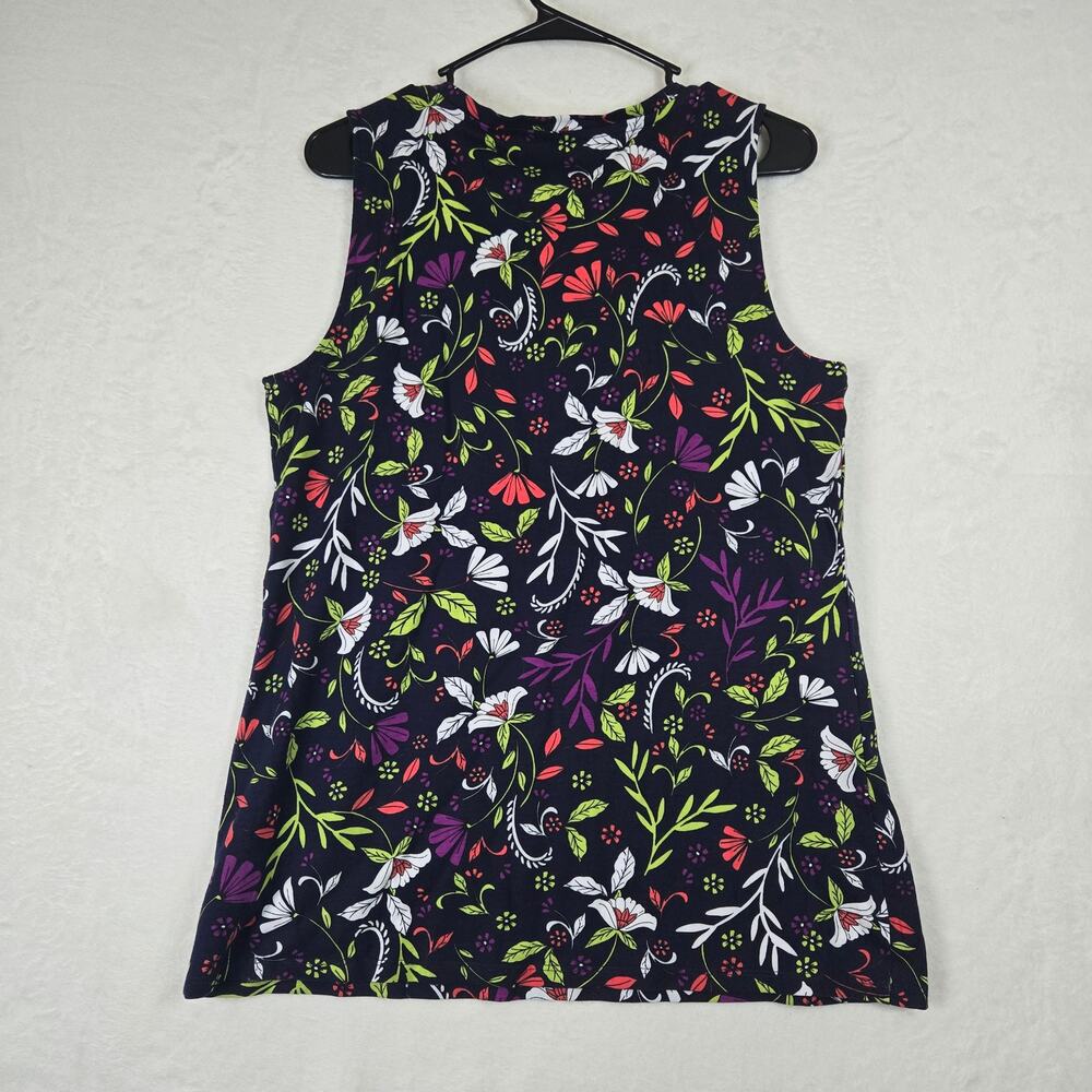 Jones New York Floral Sleeveless Top Womens Size Medium Button detail 0669 - Picture 2 of 8